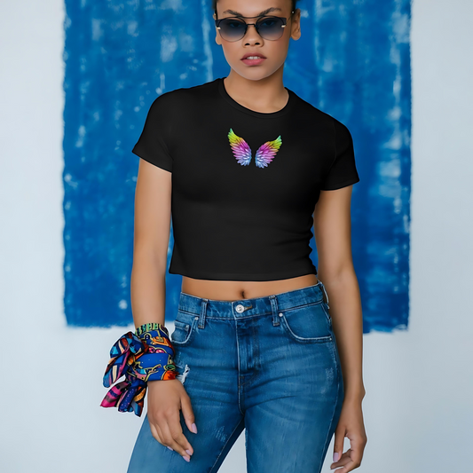 feathers , girls crop top available in 4 colours